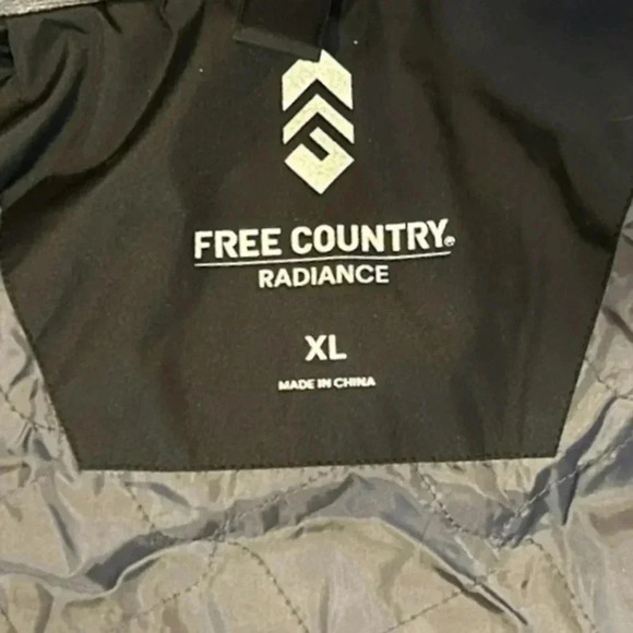 FREE COUNTRY Radiance Black Hooded Jacket Reflective Wind Water Resistant sz XL - Picture 9 of 11